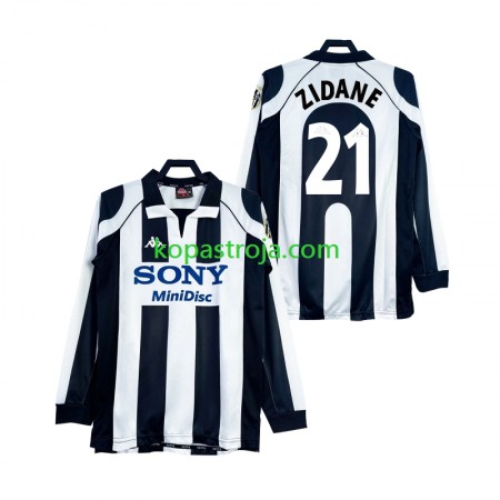 Billiga Fotbollströjor Juventus ZIDANE 21 Retro Hemma tröja 1997 1998 Långärmad